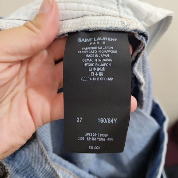 Saint Laurent denim jean shorts high rise Bermuda 27 - Picture 6 of 9